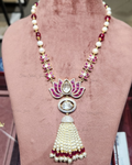 925 Silver Lotus Polki Necklace