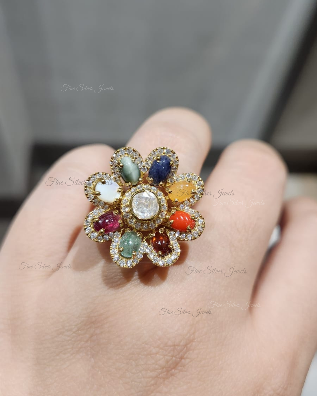 925 Shagun Navratan Ring