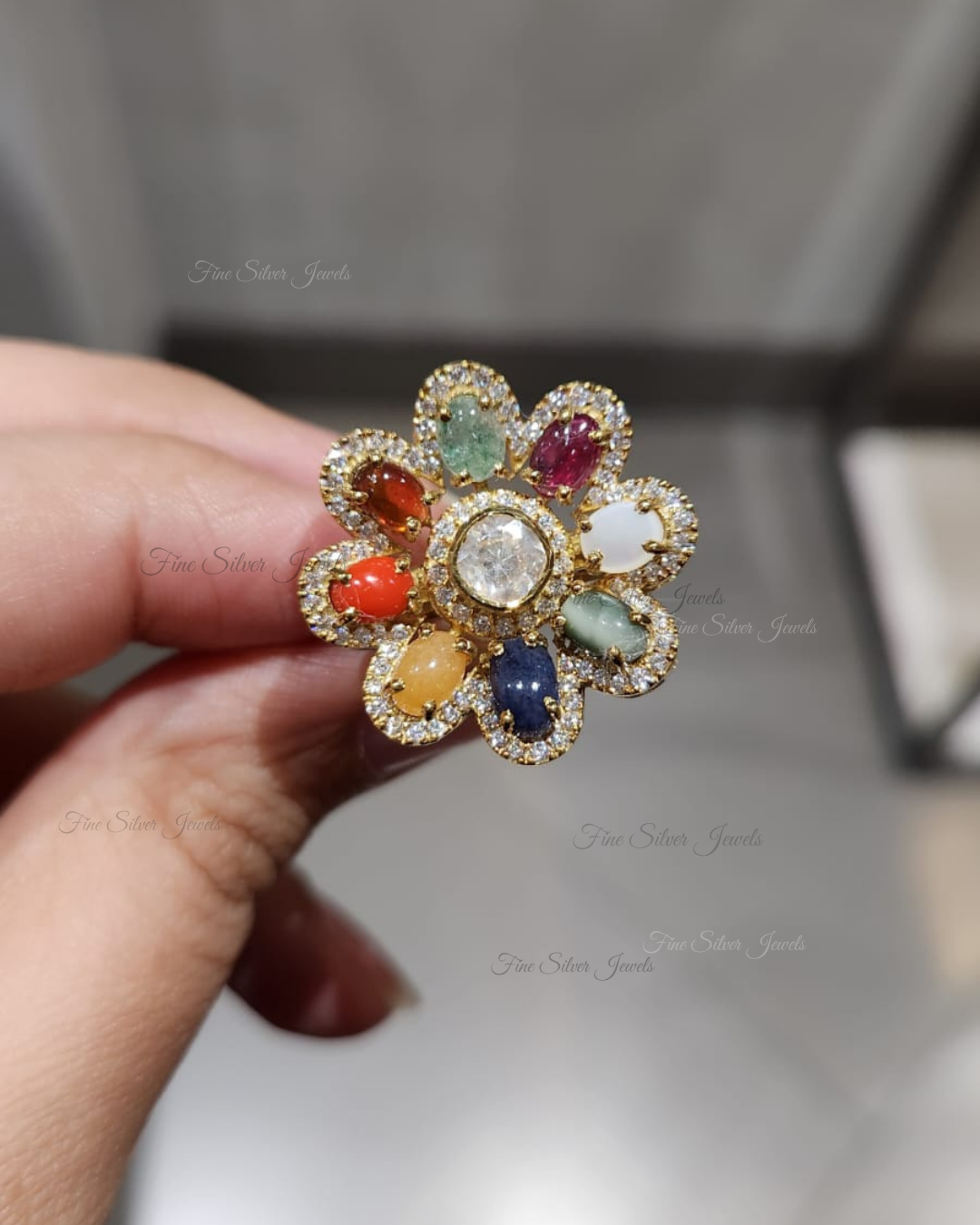 925 Shagun Navratan Ring