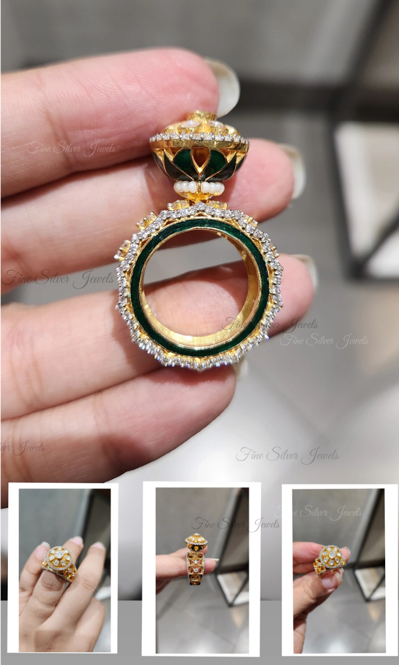 925 Silver Inayat Polki Ring