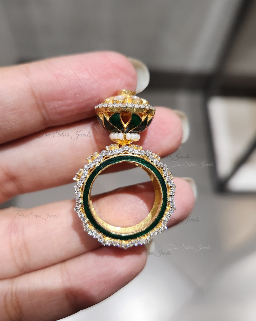 925 Silver Inayat Polki Ring