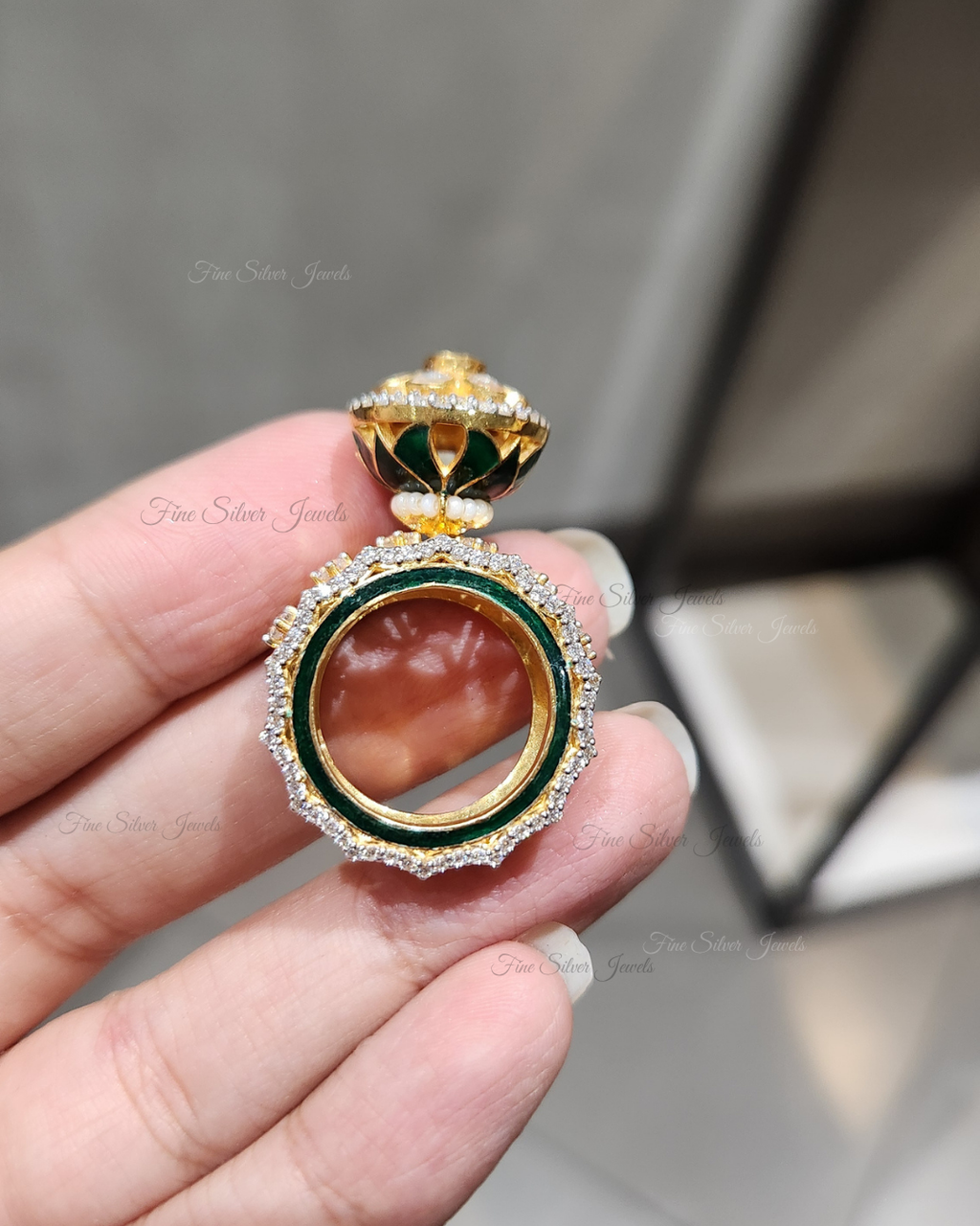 925 Silver Inayat Polki Ring