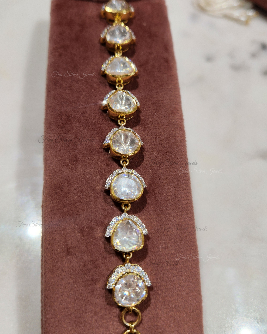 925 Silver Ahilya Polki Bracelet