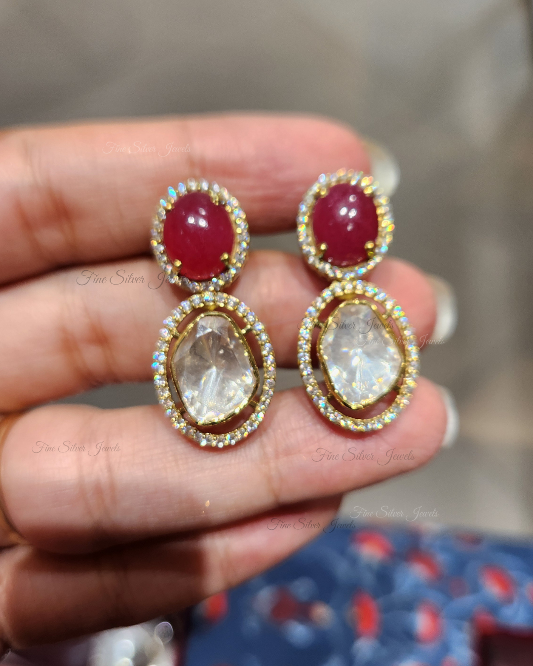 925 Silver Niyati Navratan Necklace Set