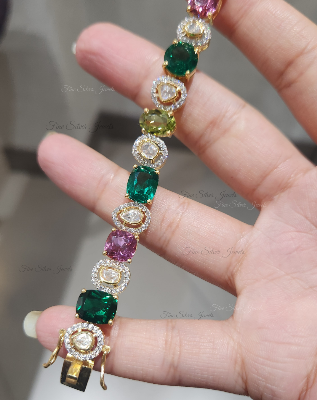925 Silver Lavanya Multi Tourmaline Bracelet