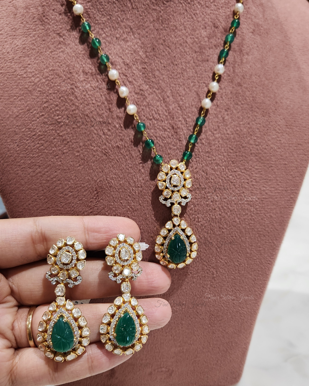 925 Silver Madhubani Necklace Set