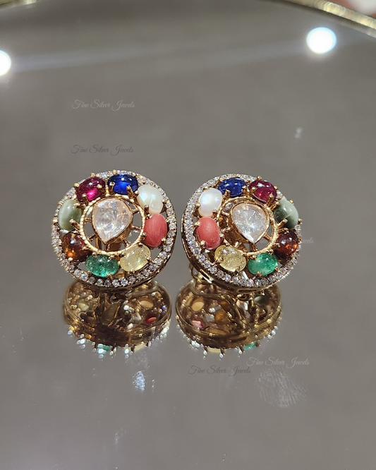 925 Silver Jaya Navratan Earring