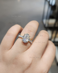 925 Silver Oval 5ct GRA Moissanite Ring