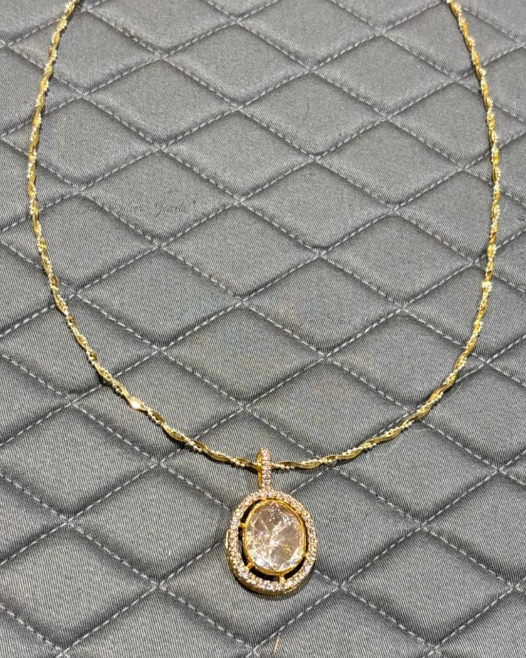 925 Silver Circle Of Love Polki Pendant