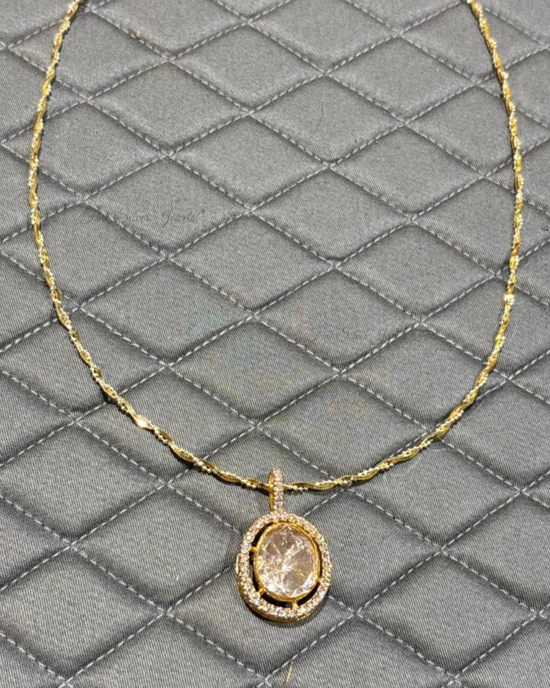 925 Silver Circle Of Love Polki Pendant