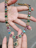 925 Silver Multi Tourmaline Necklace Set