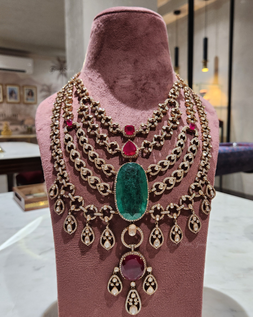 925 Silver Leelavati Necklace Set