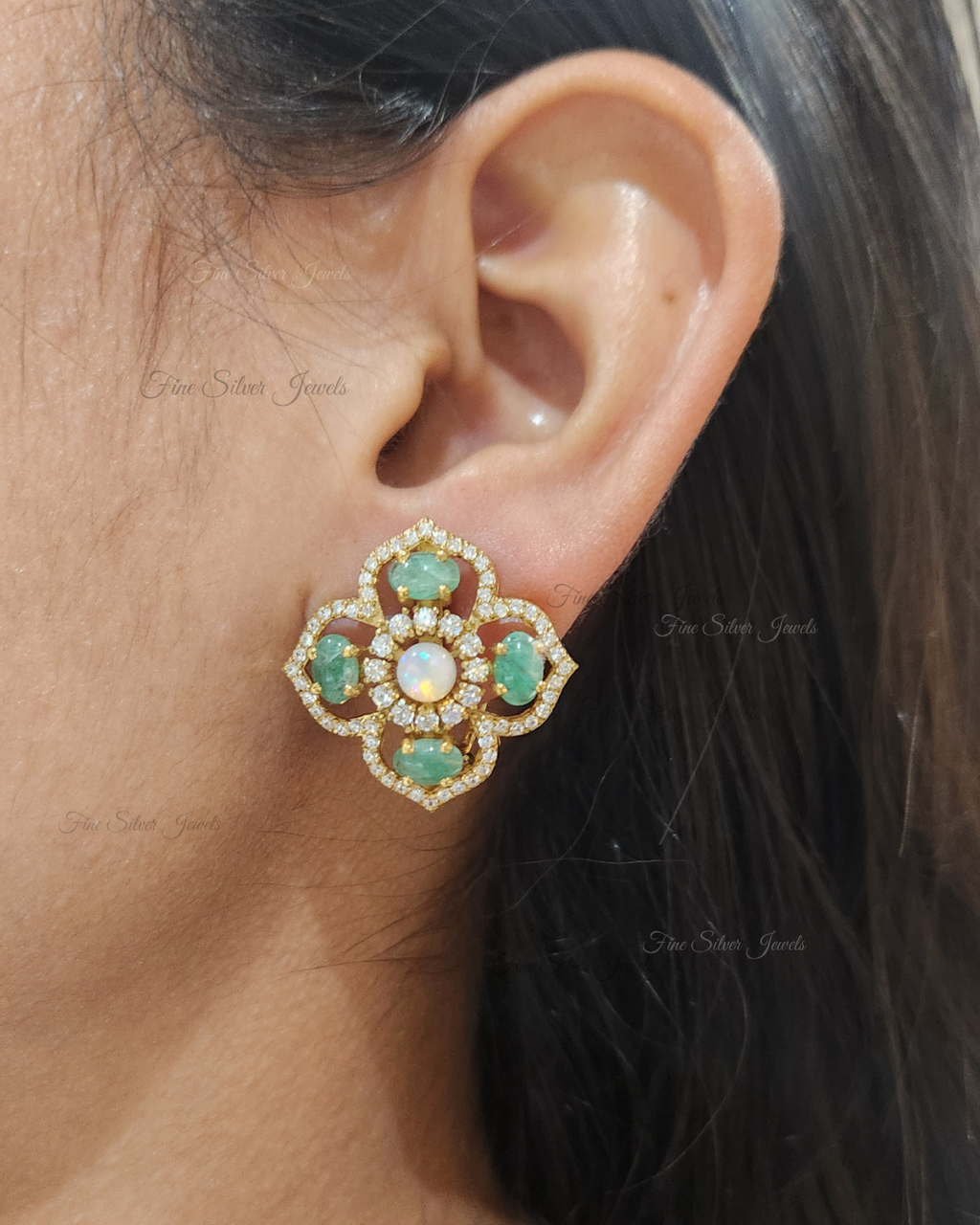 925 Silver Rosy Earring