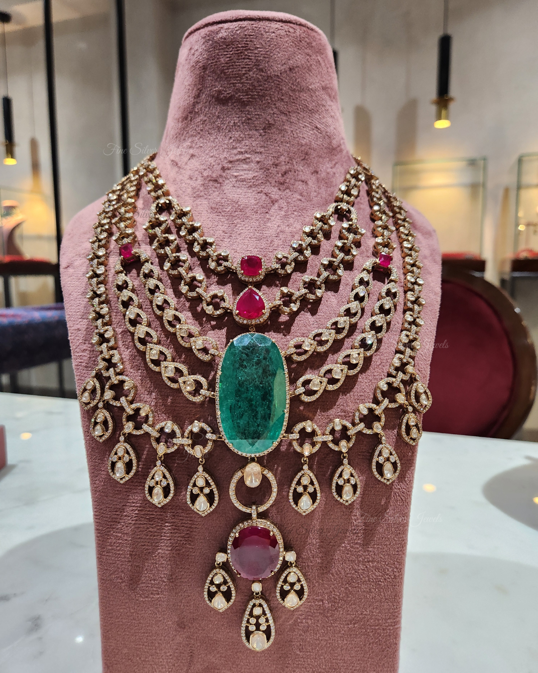 925 Silver Leelavati Necklace Set