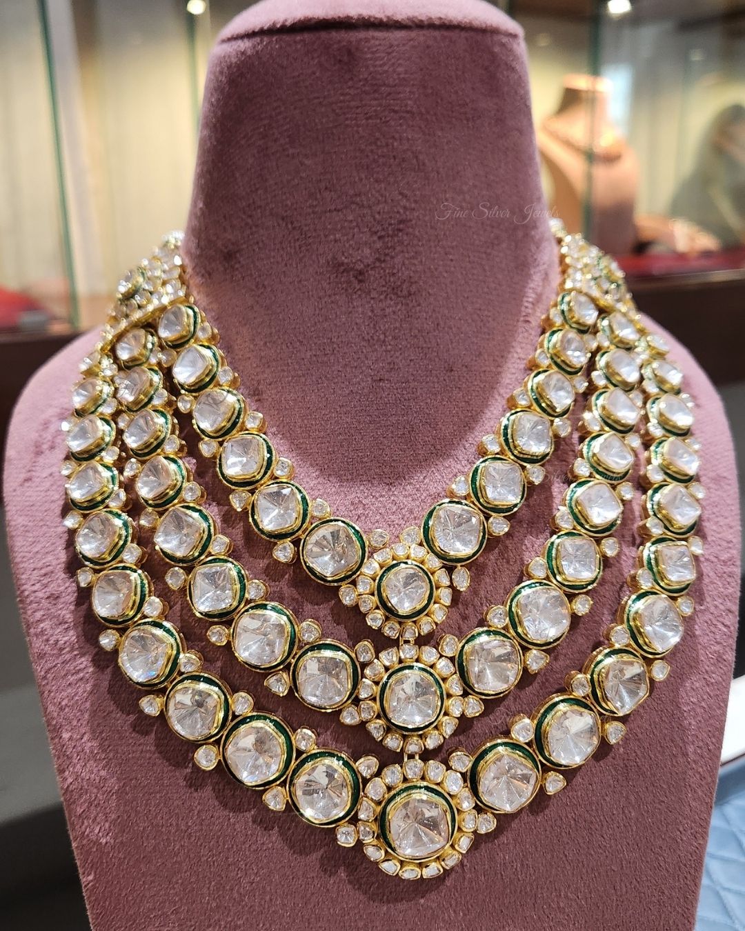 925 Silver Vasudha Polki Necklace