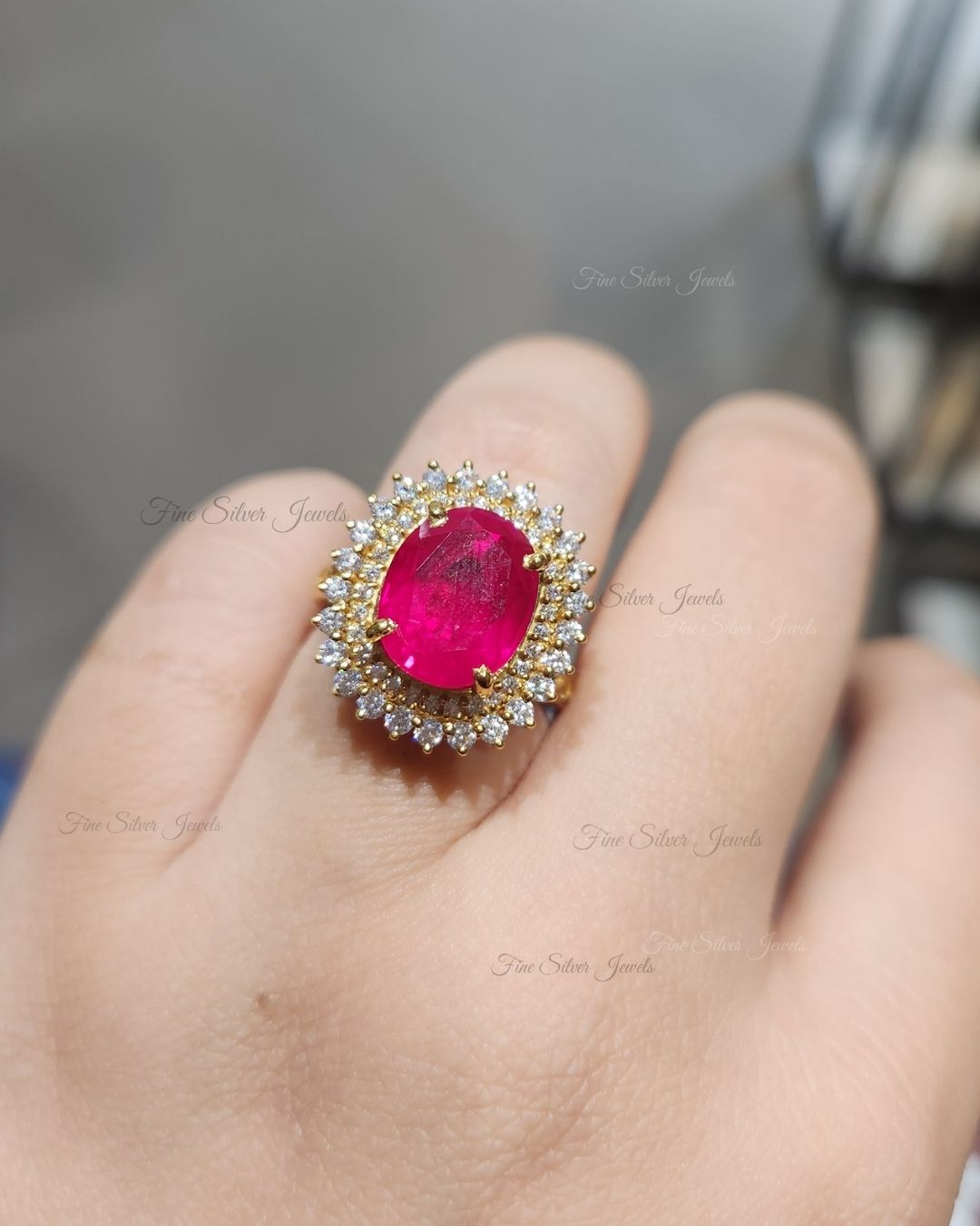 925 Silver Ruby Ring