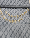 925 Silver Pearl Polki Earchain