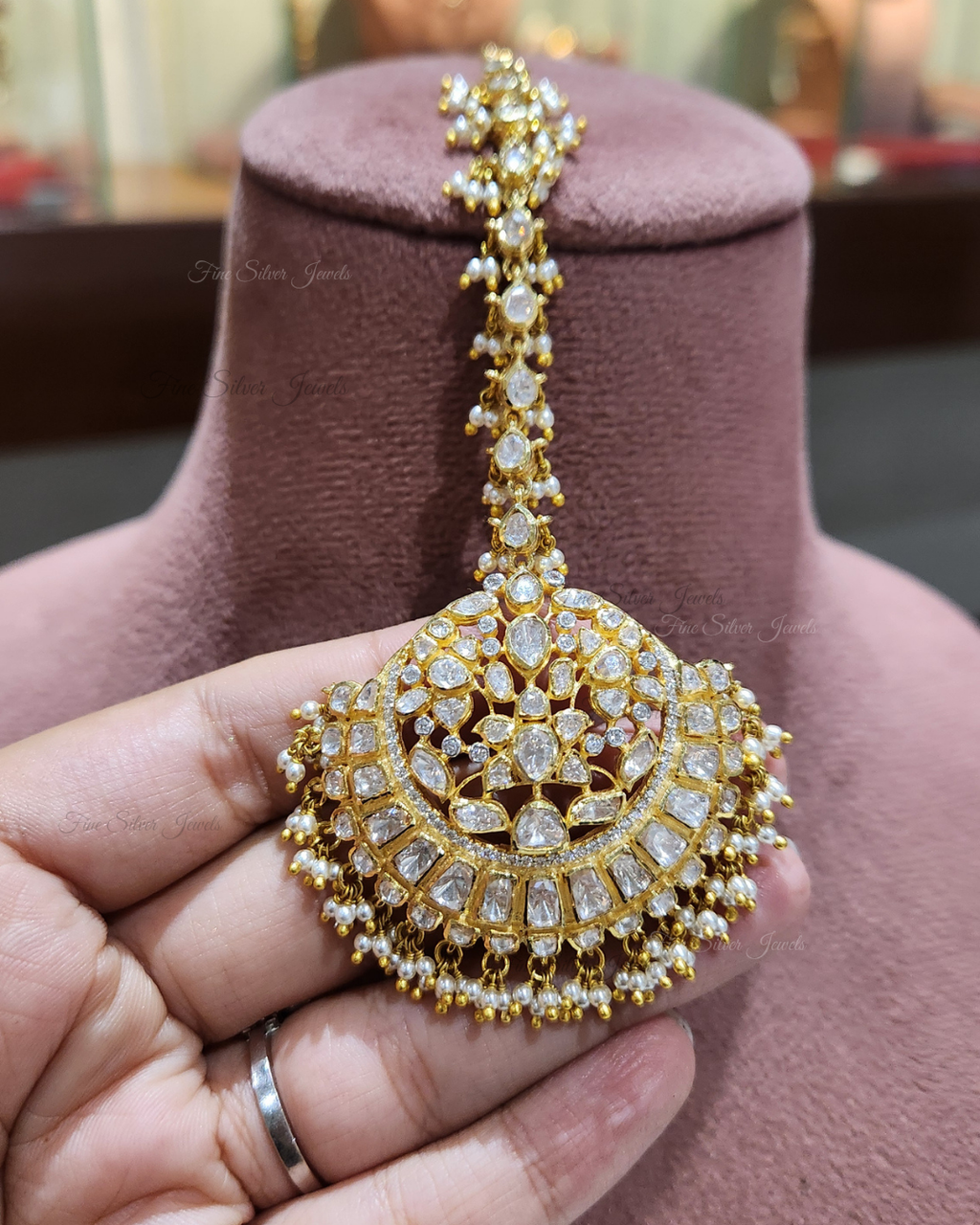 925 Silver Sita Polki Mangtikka