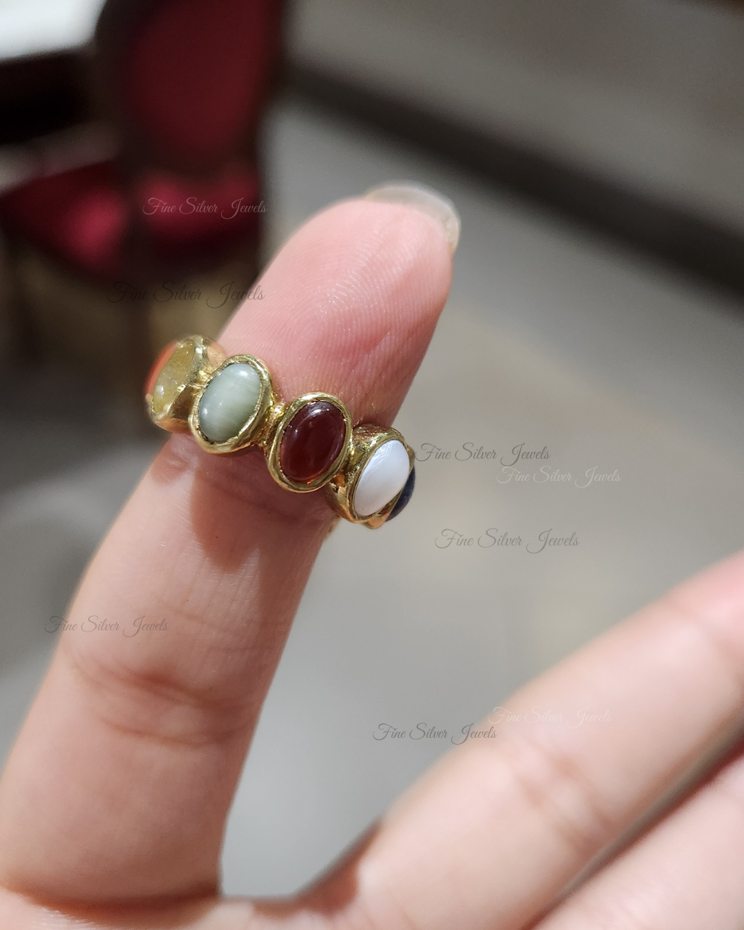 925 Silver Navrang Navratan Ring