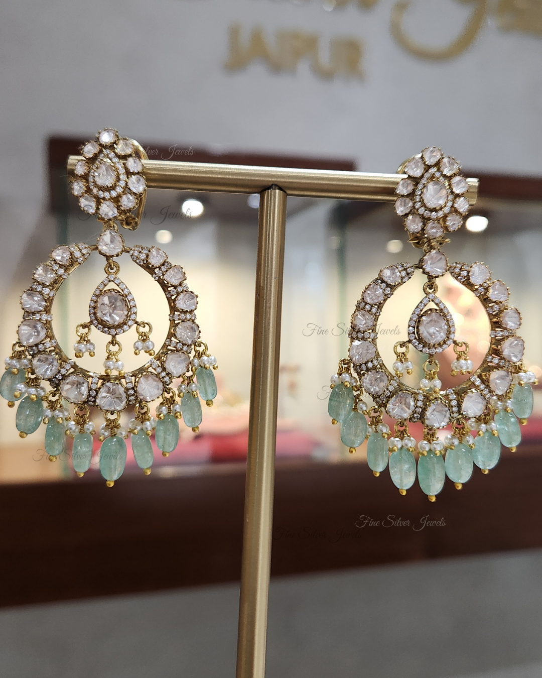 925 Silver Deepali Chandbali Earrings