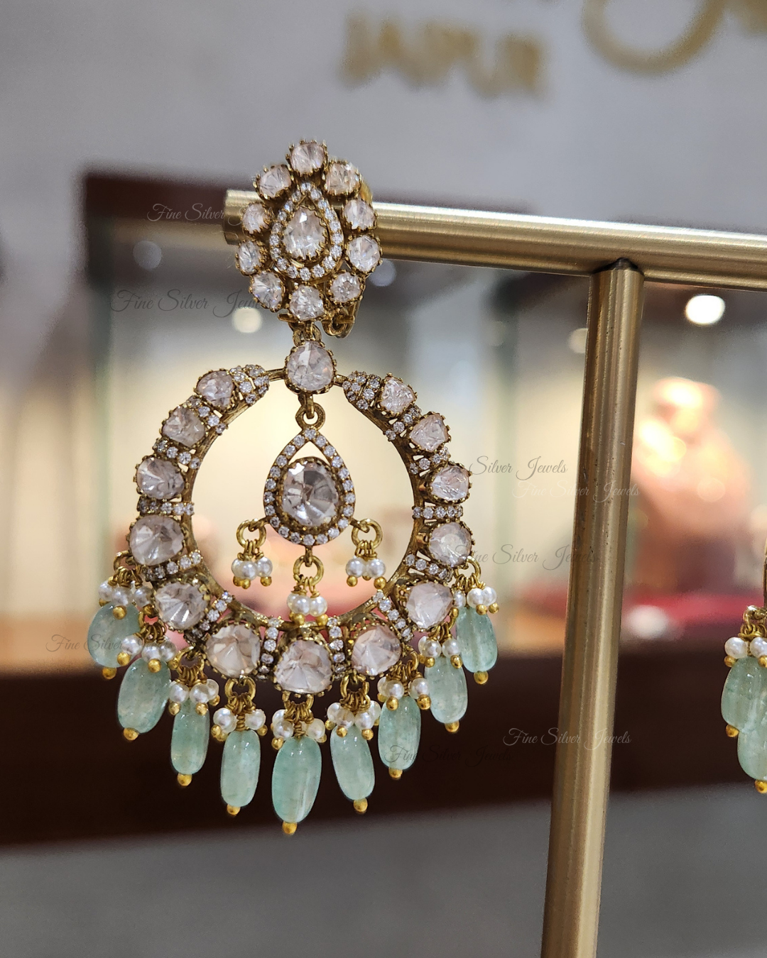 925 Silver Deepali Chandbali Earrings