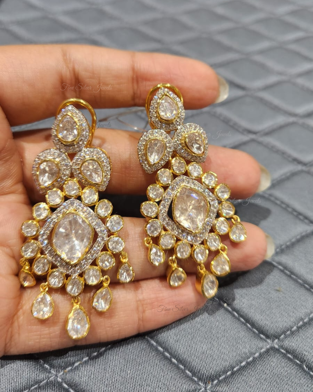 925 silver Gul Polki Earrings