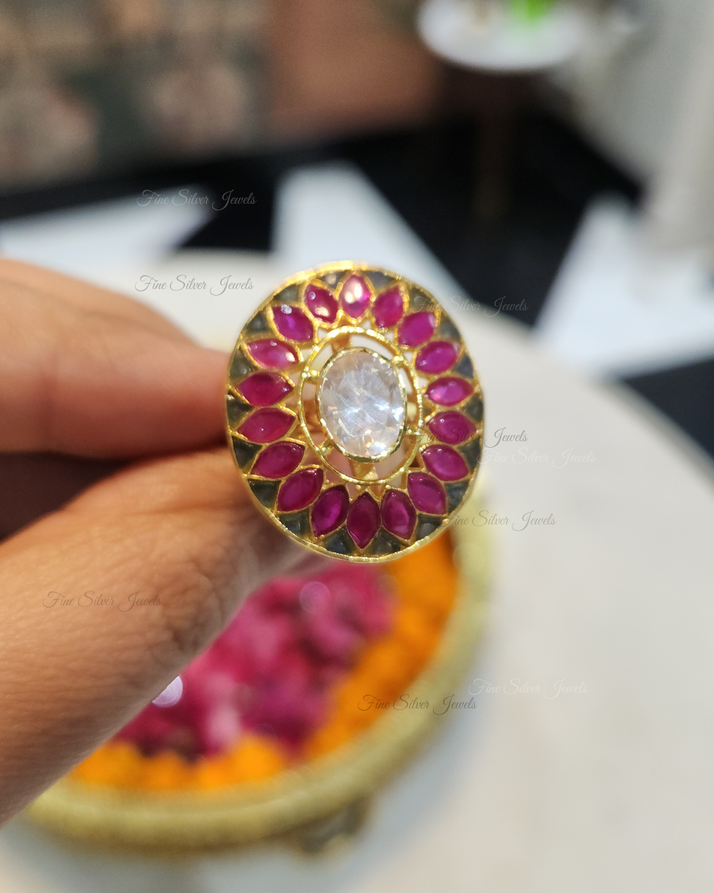925 Silver Gunjan Ring