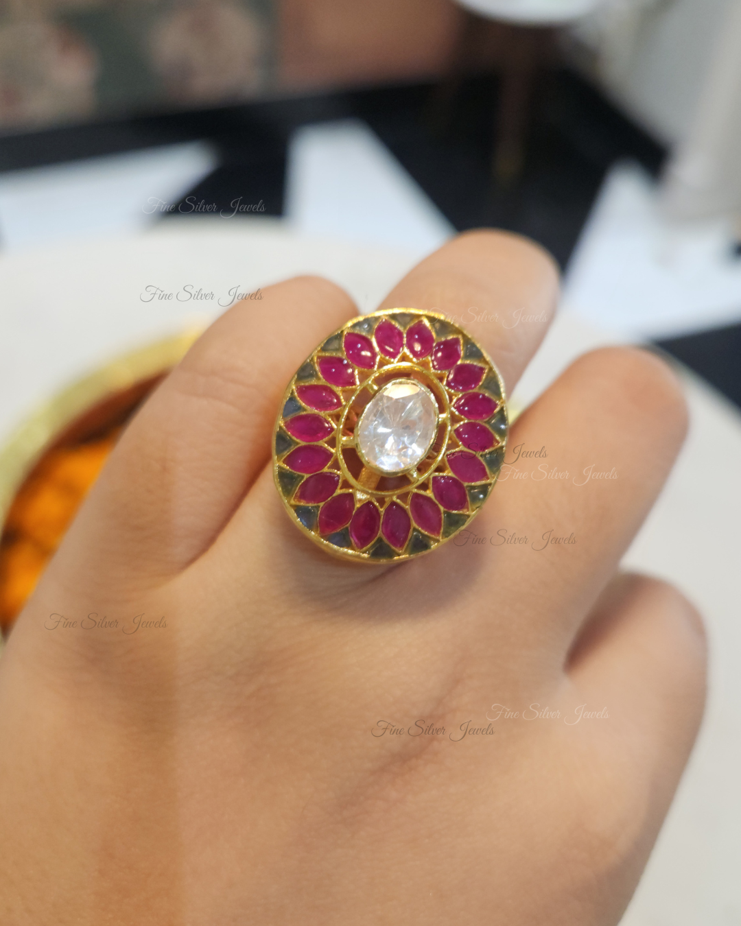 925 Silver Gunjan Ring