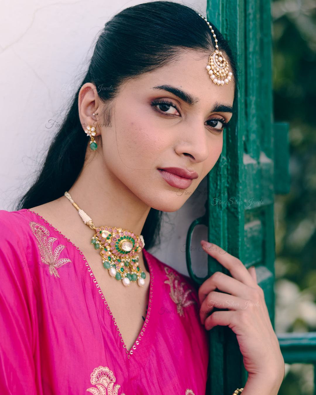 925 Silver Nia Choker Necklace Set