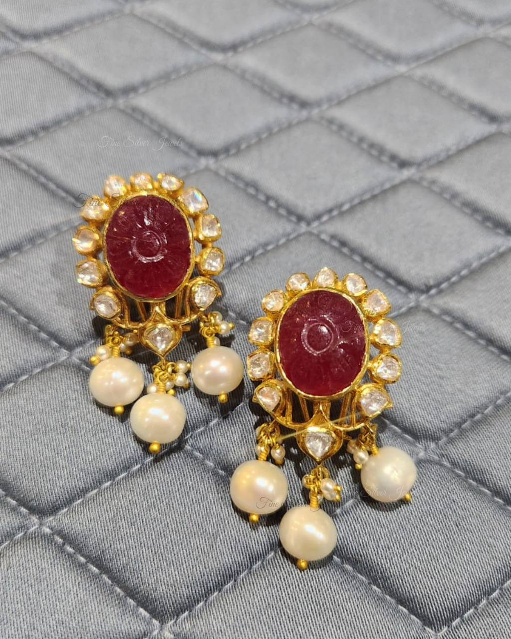 925 Silver Kaveri Navratan Necklace Set
