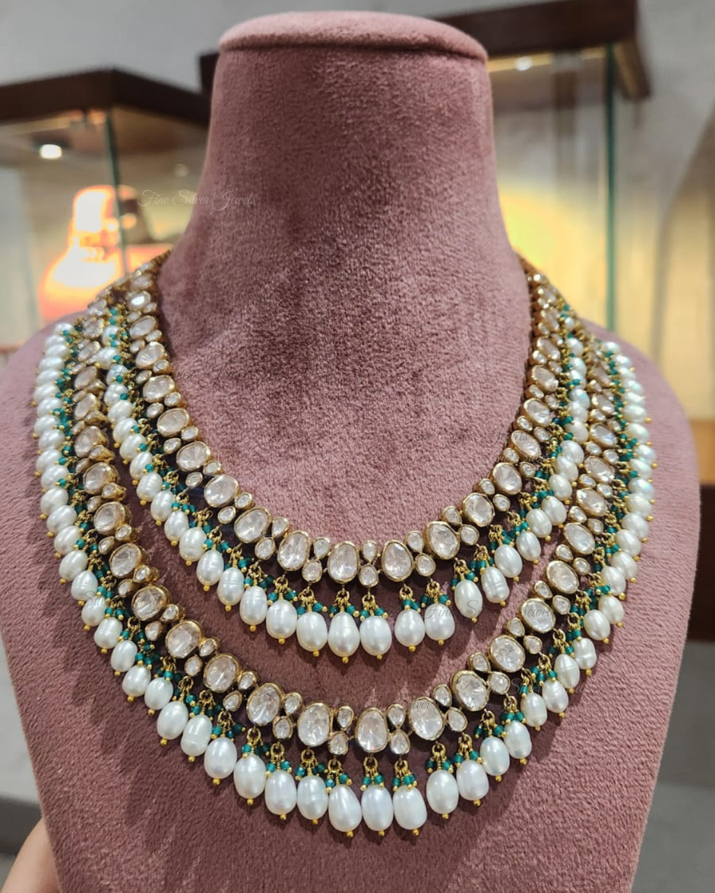 925 Silver Asmita Polki Necklace