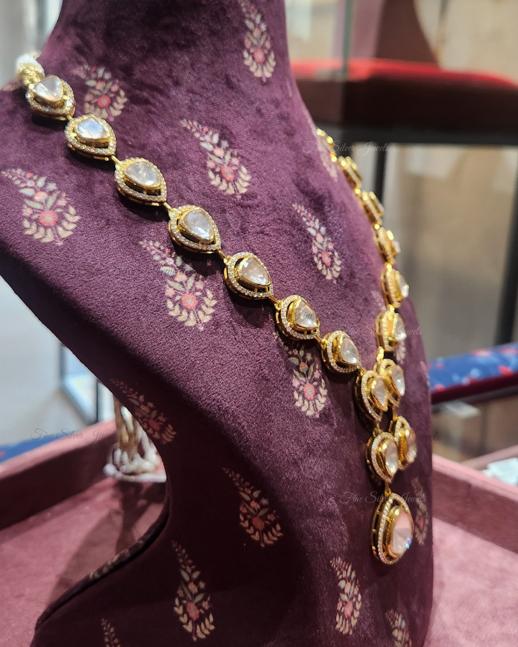 925 Silver Tripti Polki Necklace Set