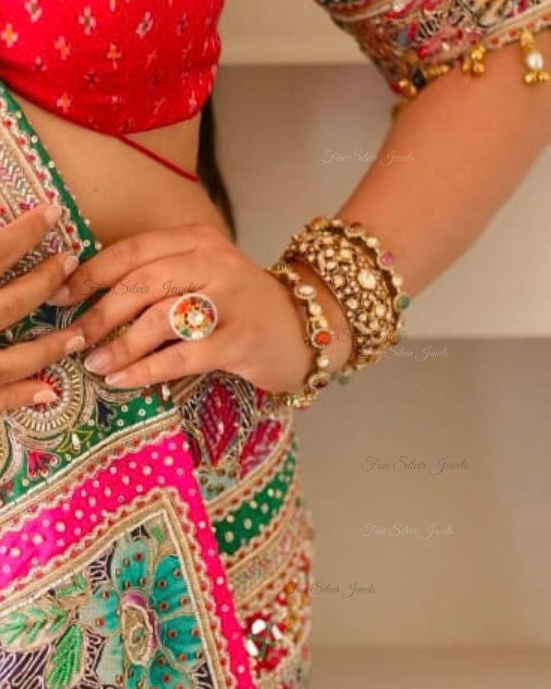 925 Silver Nava Navratan Bangle