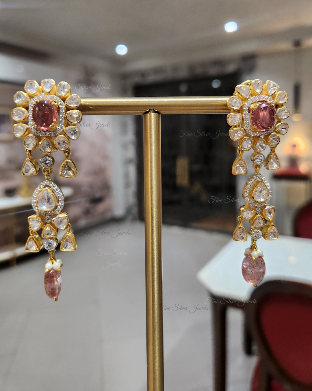 925 Silver Heaven Polki Necklace Set