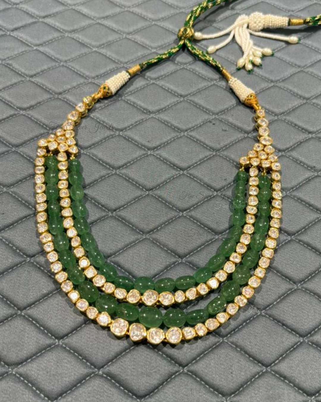 925 Silver Tiana Polki Necklace