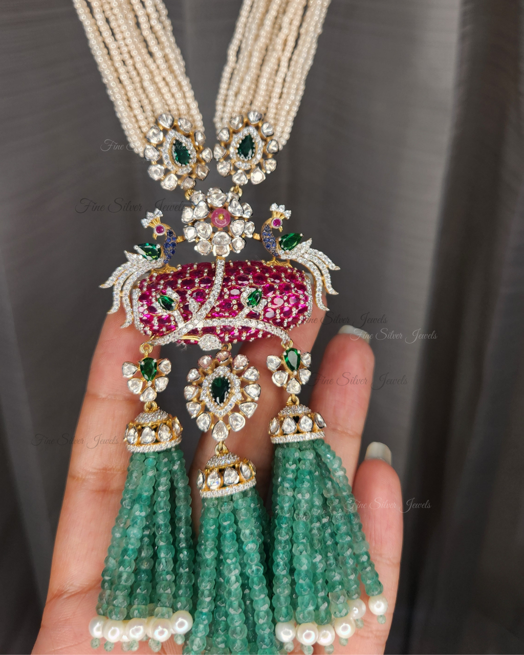 925 Silver Suhasini Necklace Set