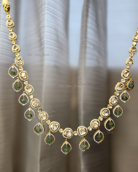 925 Silver Mohini Polki Necklace