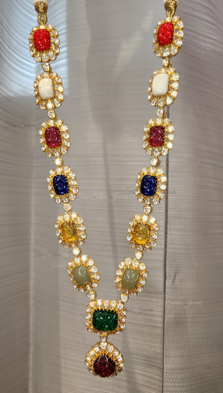 925 silver Amokhya Navratan Necklace