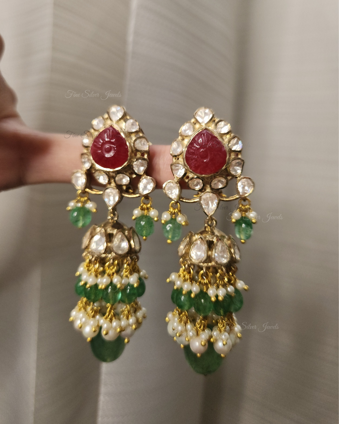 925 Silver Aarohi Jhumka Earrings
