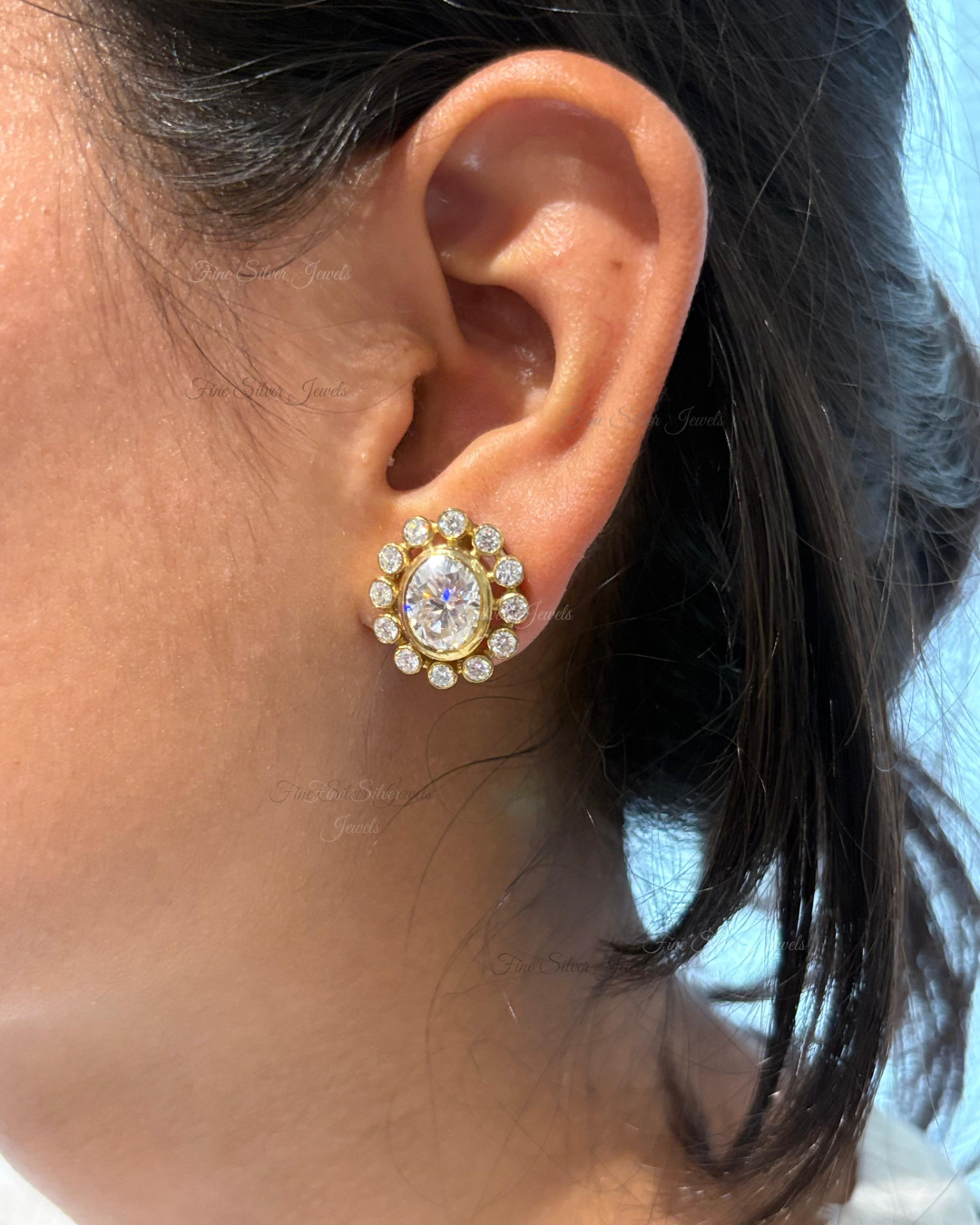 925 Silver Jivika GRA Moissanite Earring