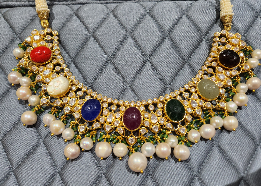 925 Silver Kaveri Navratan Necklace