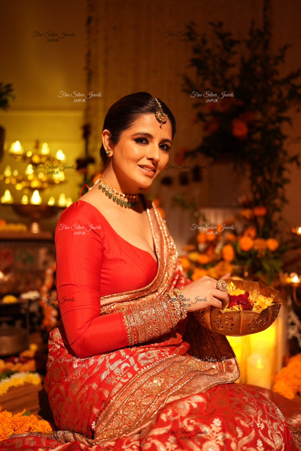 925 Silver PADMINI POLKI NECKLACE SET