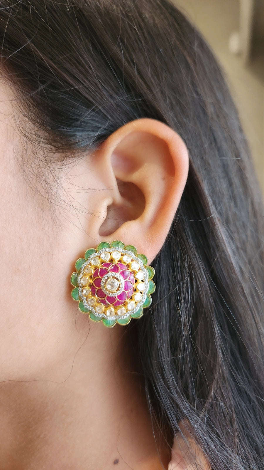 925 Silver Vashti Polki Earring