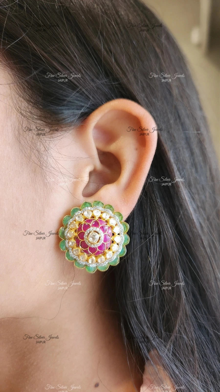 925 Silver Vashti Polki Earring