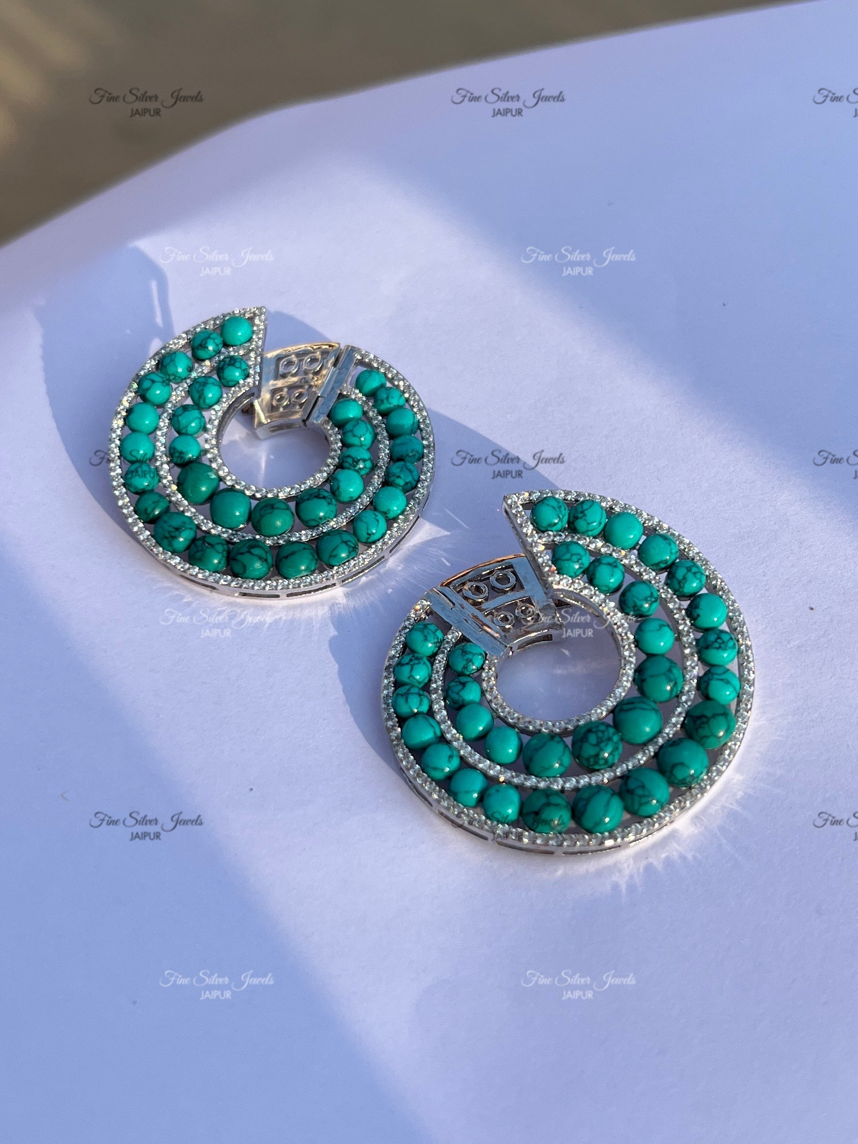 925 Silver Turquoise Orbit Earring