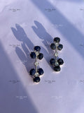 925 Silver Cobalt Cluster Earrings