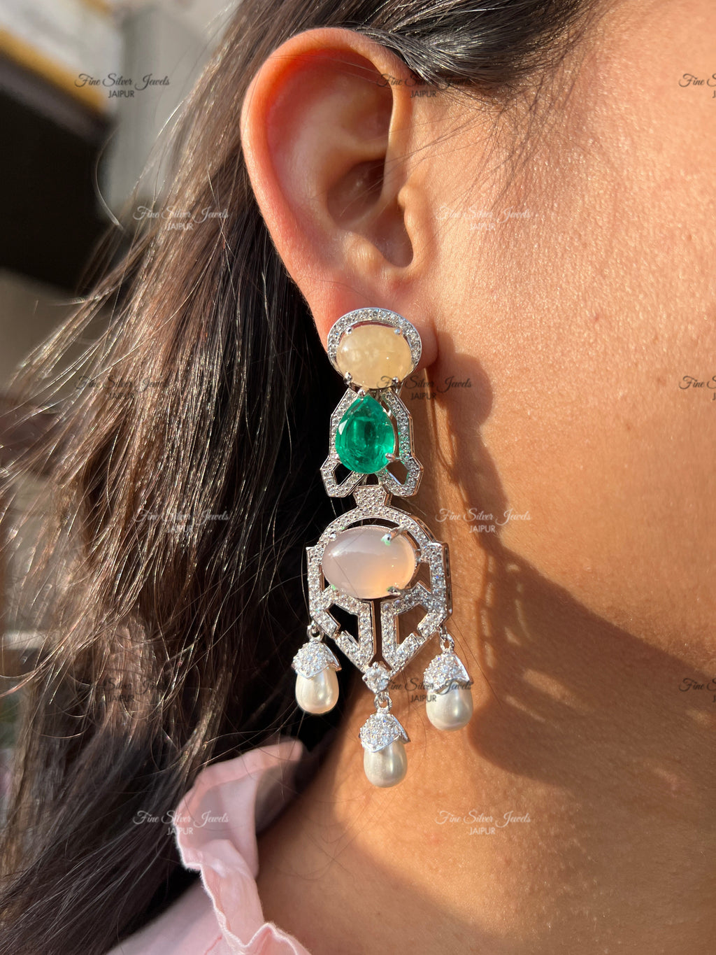 925 Silver Deco Glam Earring