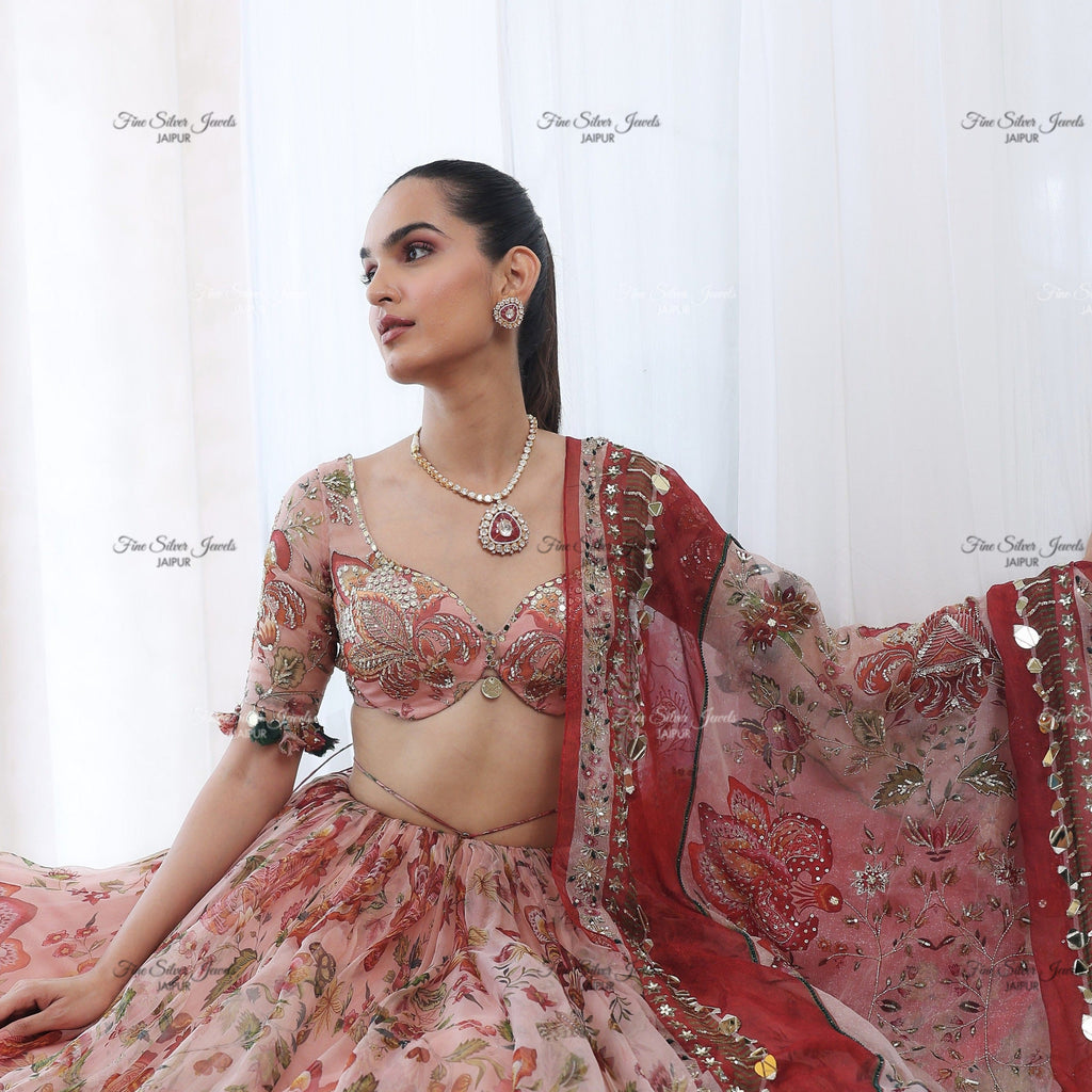 925 Silver Riva Polki Necklace