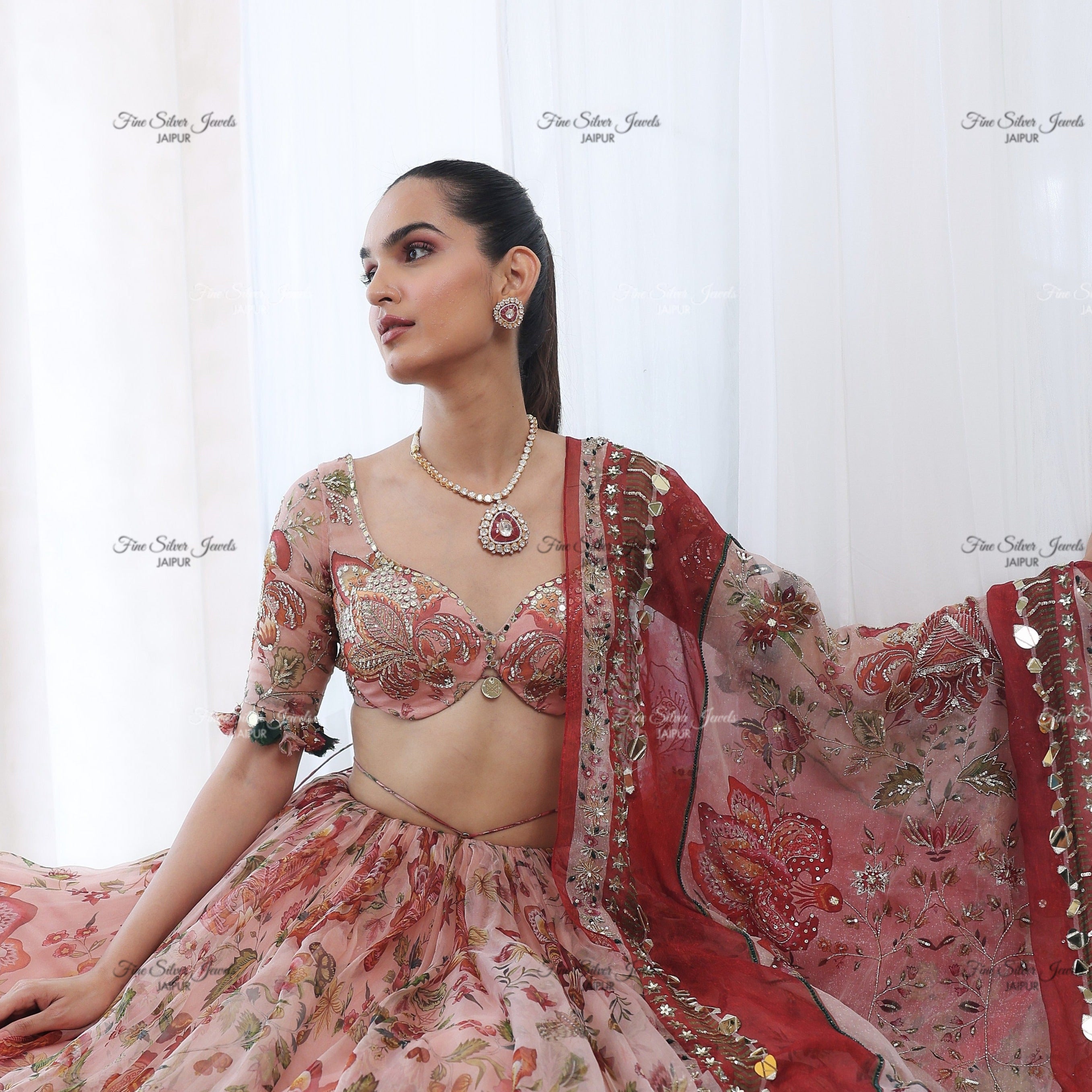 925 Silver Riva Polki Necklace