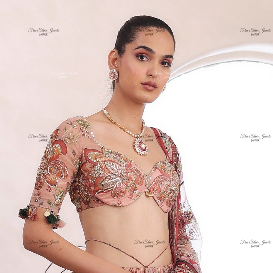 925 Silver Riva Polki Necklace